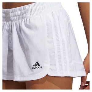 Adidas Women's Pacer 3-Stripe Training Shorts - White Large